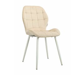 Стул LOLA велюр бежевый, каркас белый | Интернет магазин мебели и декора LifeDekor