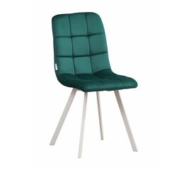 Стул LUCAS велюр изумруд, каркас квадрат белый | Интернет магазин мебели и декора LifeDekor