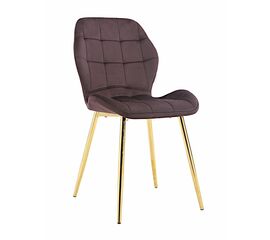 Стул LOLA велюр баклажан, каркас золото | Интернет магазин мебели и декора LifeDekor