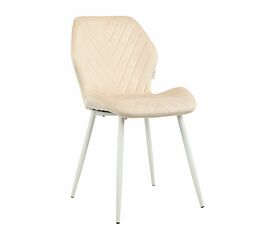 Стул ABEL велюр бежевый, каркас белый | Интернет магазин мебели и декора LifeDekor
