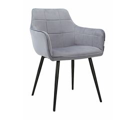 Стул STELLA велюр серо-голубой, каркас черный | Интернет магазин мебели и декора LifeDekor