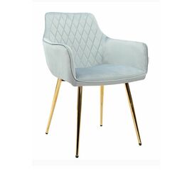 Стул CATALINA велюр пыльно-голубой, каркас золото | Интернет магазин мебели и декора LifeDekor