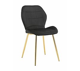 Стул SALLY велюр черный, каркас золото | Интернет магазин мебели и декора LifeDekor