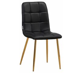 Стул LUCAS экокожа черный, каркас круглый золото | Интернет магазин мебели и декора LifeDekor