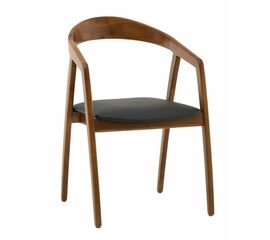 Стул Вудмилан каркас дерево цвет темный орех экокожа черный | Интернет магазин мебели и декора LifeDekor