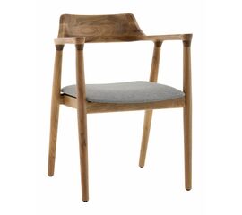 Стул Вудримини каркас дерево цвет натуральный орех рогожка серый | Интернет магазин мебели и декора LifeDekor