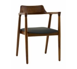 Стул Вудримини каркас дерево цвет темный орех экокожа черный | Интернет магазин мебели и декора LifeDekor