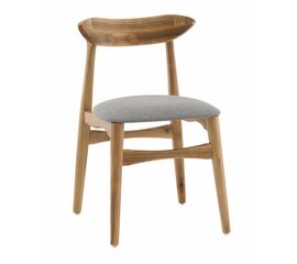 Стул Вудсимпл каркас дерево цвет натуральный орех рогожка серый | Интернет магазин мебели и декора LifeDekor