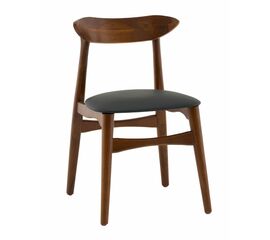 Стул Вудсимпл каркас дерево цвет темный орех экокожа черный | Интернет магазин мебели и декора LifeDekor