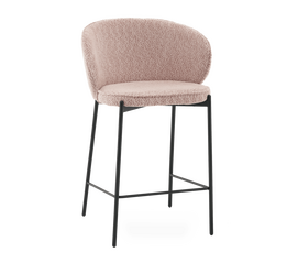 Стул полубарный Тисдейл букле розово-персиковый | Интернет магазин мебели и декора LifeDekor