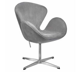 Кресло SWAN STYLE CHAIR серый, искусственная замша | Интернет магазин мебели и декора LifeDekor