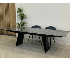 Стол ШЕРЛ  220 CRYSTAL ONIX BIANCO, керамика / Латте каркас М-City | Интернет магазин мебели и декора LifeDekor