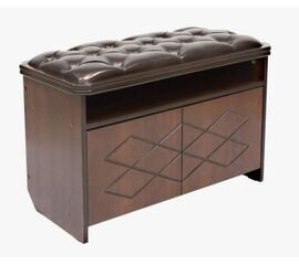 Банкетка "Патриция" (орех, к/з орегон, каретная стяжка) Вис | Интернет магазин мебели и декора LifeDekor