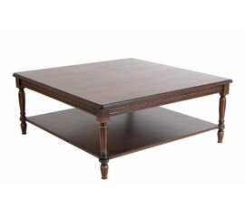 Стол журнальный "Луиджи-16" (темный орех/патина темная / 110х110хН45) | Интернет магазин мебели и декора LifeDekor