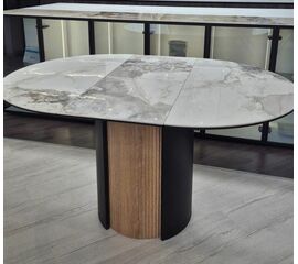 Стол БАТИСТ 115 с подстветкой PANDORA LIGHT, керамика / ДУБ АМЕРИКАНСКИЙ, ЧЕРНЫЙ каркас М-City | Интернет магазин мебели и декора LifeDekor