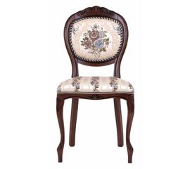 Стул С16 (тон 317 т. коричневый+патина чёрная/ткань никита светлая/полоса (Ц) | Интернет магазин мебели и декора LifeDekor