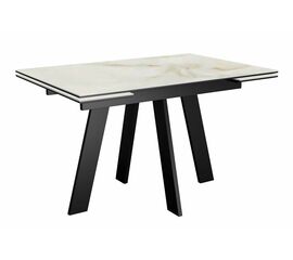 Стол DikLine SKM110 Керамика глянец Ostra Bianco (мрамор глянец белый)/подстолье черное | Интернет магазин мебели и декора LifeDekor