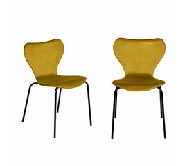 Комплект из 2-х стульев Seven Style горчичный велюр с чёрными ножками | Интернет магазин мебели и декора LifeDekor