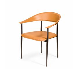 Стул с подлокотниками Rotti, кожа коричневый | Интернет магазин мебели и декора LifeDekor