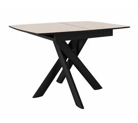 Стол DikLine DKB110, Керамика Krater Perla (бежевый матовый)/подстолье черное/опоры черные | Интернет магазин мебели и декора LifeDekor