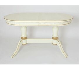 Стол обеденный овальный Орфей-2 140(180)х80х76 слоновая кость/патина золото | Интернет магазин мебели и декора LifeDekor
