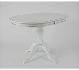 Стол обеденный овальный Капелла-2 110(150)х75х75 (цвет Белый / патина серебро/шпон дуб) Тип 2 | Интернет магазин мебели и декора LifeDekor