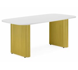 Стол деревянный Бавария B 160 х 90 белая пленка шагрень / золото | Интернет магазин мебели и декора LifeDekor