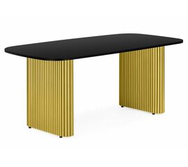 Стол деревянный Бавария B 200 х 90 черная пленка шагрень / золото | Интернет магазин мебели и декора LifeDekor