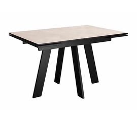 Стол DikLine SKM110 Керамика Krater Perla (бежевый матовый)/подстолье черное | Интернет магазин мебели и декора LifeDekor