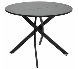 Стол ДАРИО D100 Черный, стекло/ Черный каркас М-City | Интернет магазин мебели и декора LifeDekor