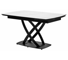 Стол FOGGIA 140 KL-99 Белый мрамор матовый, итальянская керамика/ черный каркас М-City | Интернет магазин мебели и декора LifeDekor