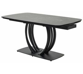 Стол MATERA 160 NERO KL-116 Черный мрамор матовый, итальянская керамика/ черный каркас М-City | Интернет магазин мебели и декора LifeDekor