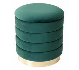 Пуф для гостиной ФРЕД зеленый #19, велюр / золотой каркас М-City | Интернет магазин мебели и декора LifeDekor