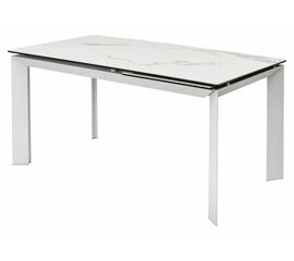 Стол CREMONA 140 MATTE STATUARIO Белый мрамор матовый, керамика/ белый каркас М-City | Интернет магазин мебели и декора LifeDekor