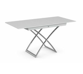 Стол MAGIC-J CS/5041-G, P77 chrome/ P64 white/ glass GXW extrawhite | Интернет магазин мебели и декора LifeDekor