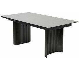 Стол RAGNAR 180 цвет 1699 Серая кожа, керамика / Темно-серый каркас, ®DISAUR | Интернет магазин мебели и декора LifeDekor