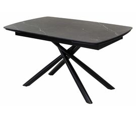 Стол RIVOLI 140 MATT BLACK MARBLE SINTERED STONE/ BLACK М-City | Интернет магазин мебели и декора LifeDekor