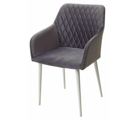 Стул BRANDY-X СЕРЫЙ #27 / белый каркас, велюр М-City | Интернет магазин мебели и декора LifeDekor