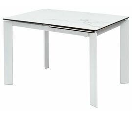 Стол CORNER 120 MATTE STATUARIO Белый мрамор матовый керамика, стекло/ белый каркас М-City | Интернет магазин мебели и декора LifeDekor