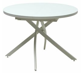 Стол ДАРИО D110 раскладной Белый, стекло/ Белый каркас М-City | Интернет магазин мебели и декора LifeDekor