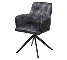 Стул DANTE 360 град.поворот UF912-06В античный серый, велюр без "пальчиковый"/черный, ®DISAUR | Интернет магазин мебели и декора LifeDekor