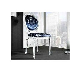 3246/SR Стул, P66 белый с патиной и серебряными деталями / ткань UPH GENE 3057 LIGHT BLUE СКИДКА 50% | Интернет магазин мебели и декора LifeDekor