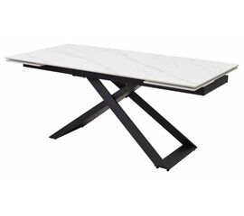 Стол LIVORNO 180 MATT WHITE MARBLE SINTERED STONE/ BLACK М-City | Интернет магазин мебели и декора LifeDekor