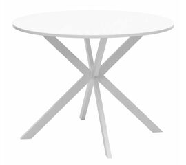 Стол ВЕГА D100 Белый, стекло/ белый каркас М-City | Интернет магазин мебели и декора LifeDekor