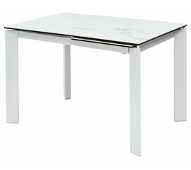 Стол CORNER 120 HIGH GLOSS STATUARIO керамика/ белый каркас М-City | Интернет магазин мебели и декора LifeDekor