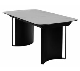 Стол RASMUS 160 TL-45 Белый мрамор, испанская керамика / черный каркас М-City | Интернет магазин мебели и декора LifeDekor