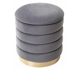 Пуф для гостиной ФРЕД серый #27, велюр / золотой каркас М-City | Интернет магазин мебели и декора LifeDekor