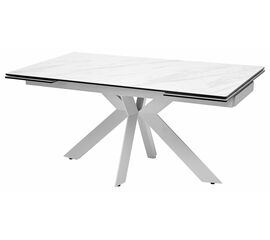 Стол BELLUNO 160 MARBLES KL-99 Белый мрамор матовый, итальянская керамика/ белый каркас М-City | Интернет магазин мебели и декора LifeDekor