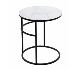 Журнальный столик Френсис Белый мрамор, стекло/ черный M-city | Интернет магазин мебели и декора LifeDekor