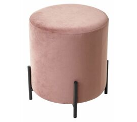 Пуф для гостиной ФЕЛИКС круглый розовый #15, велюр / черный каркас М-City | Интернет магазин мебели и декора LifeDekor